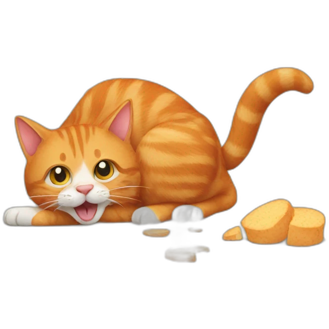 a ginger cat eating a mouse emoji