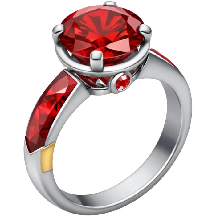 red ring marry red diamond metal prata emoji