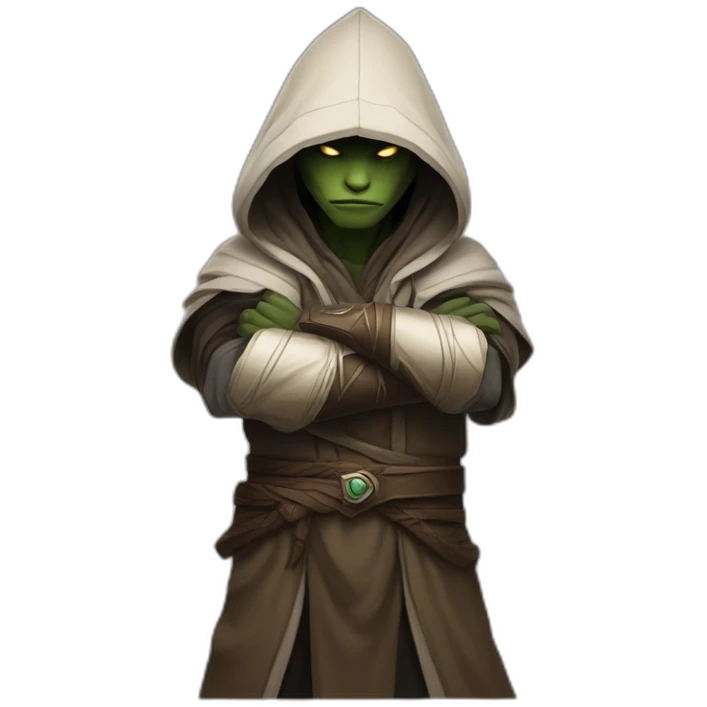 hooded jedi folding arms in world of warcraft emoji