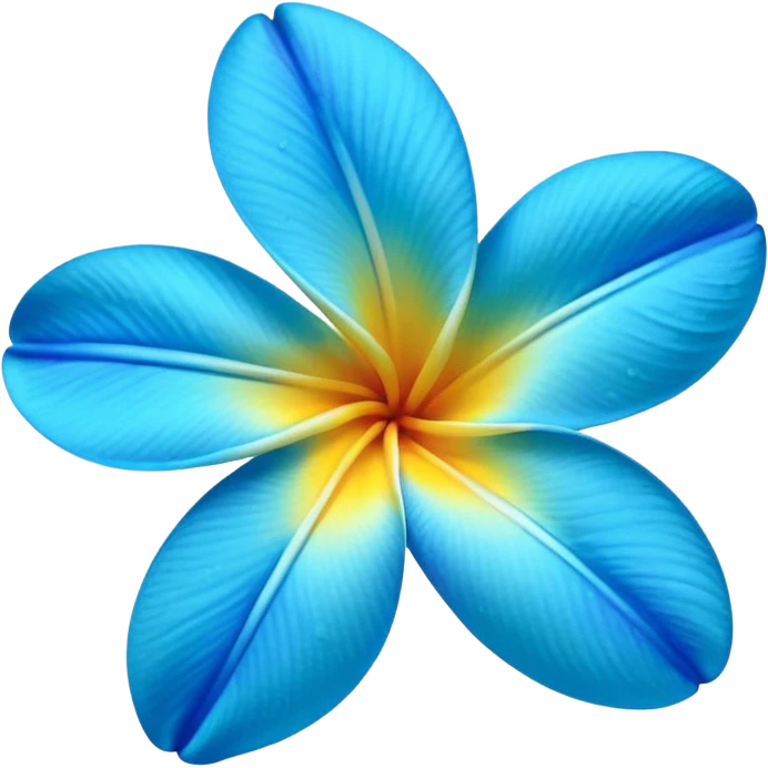 neon royal blue and cyan plumeria (no yellow) emoji