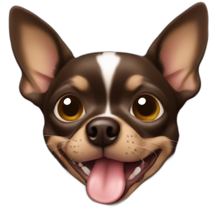 Dark Brown chihuahua licking emoji