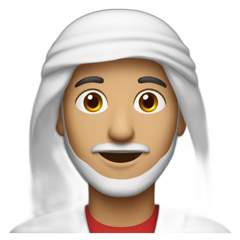 Arabic guy with red and right square emoji