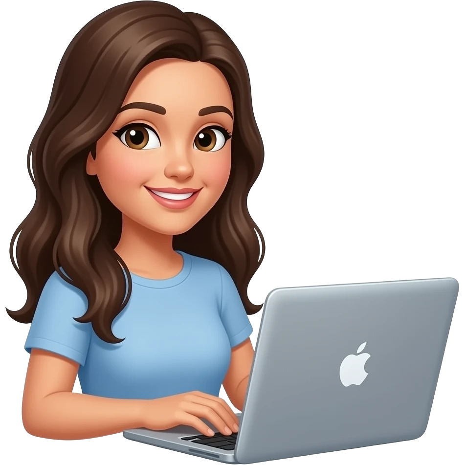 Tan Brunette working on MacBook laptop emoji