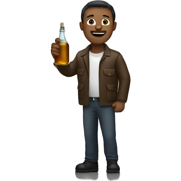 Man on a monolit with a bottle in right hand emoji