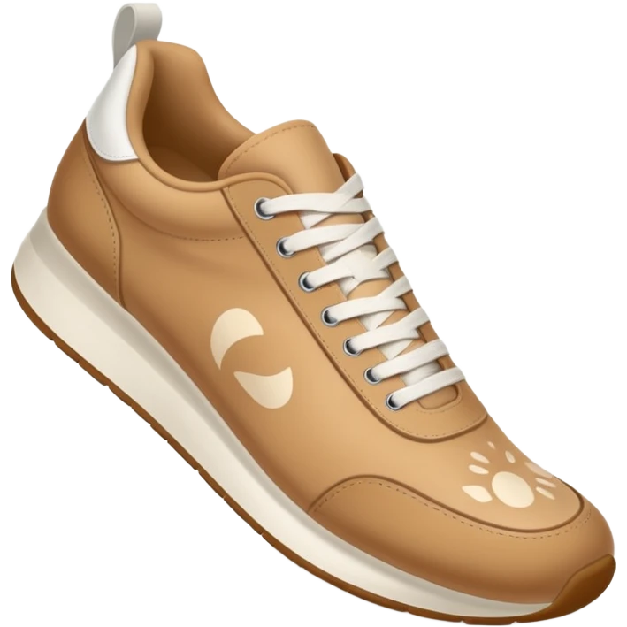  a human foot wearing a sneaker, fully visible, stepping firmly on the ground, leaving a clear shoe print under the sole. Rounded, glossy, smooth, soft shadows, white background.



 emoji