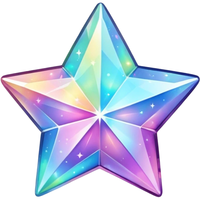 hd sparkly holographic star shaped gem emoji