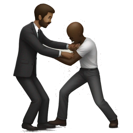 a man saving another black man from slender man emoji