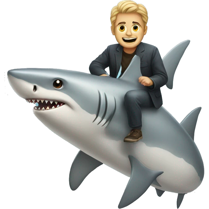 Man on a shark emoji