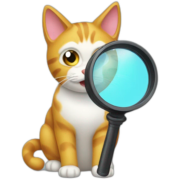 cat searching with a magnifier glass emoji