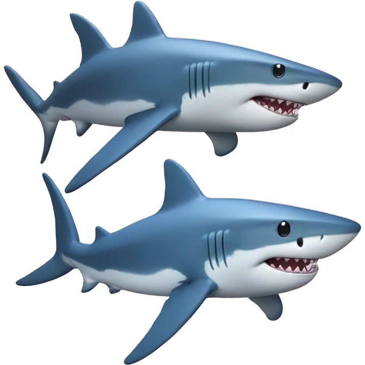 2 Sharks (1 pink and 1 blue) emoji