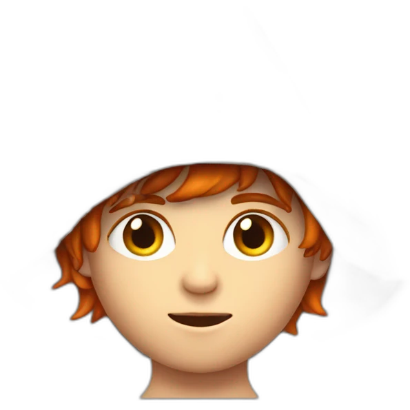 Readhead boy wearing tinfoil hat to block alien mind control emoji