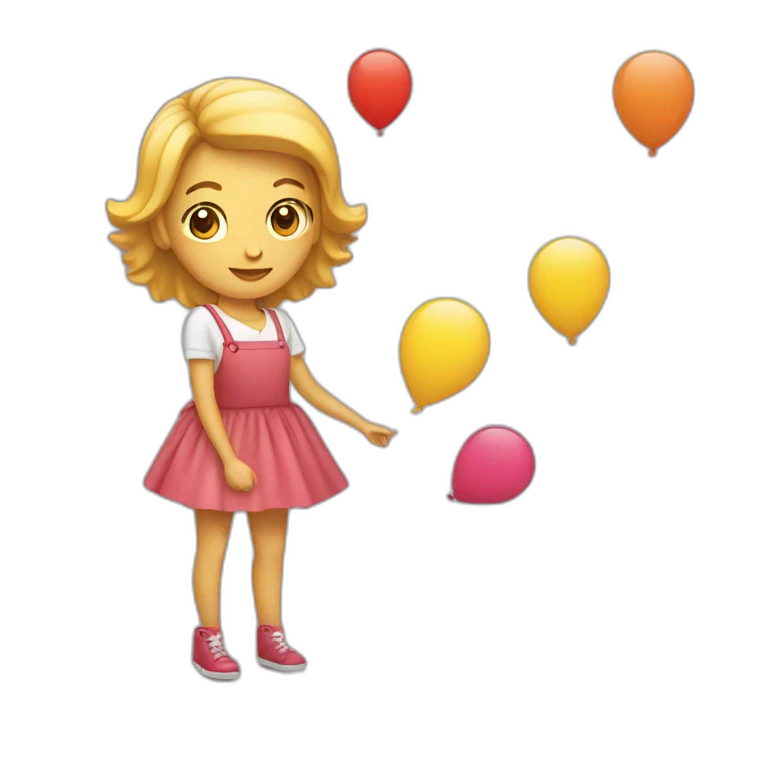 Femme avec un un ballon emoji