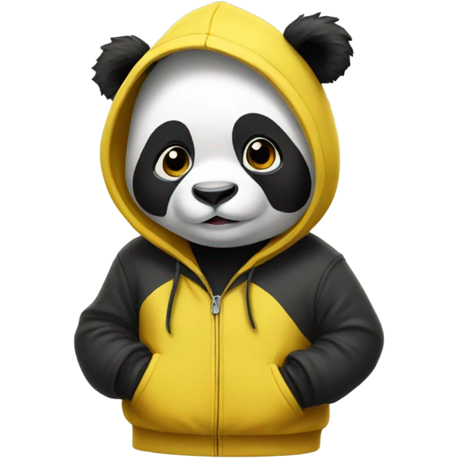 Panda wearing a yellow hoody emoji