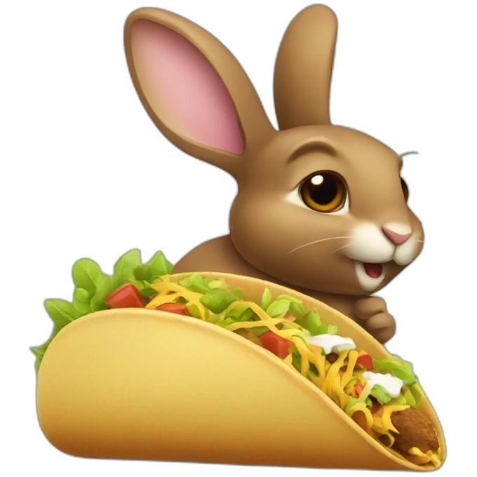 Brown Bunny eating taco emoji