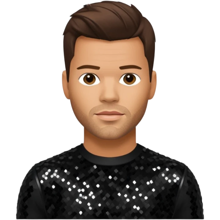 Ricky Martin with black sequin outfit emoji