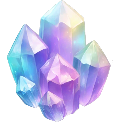 One Shiny Pastel iridescent crystal clusters emoji