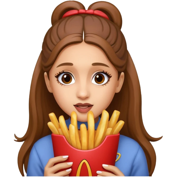 ariana grande munching fries emoji