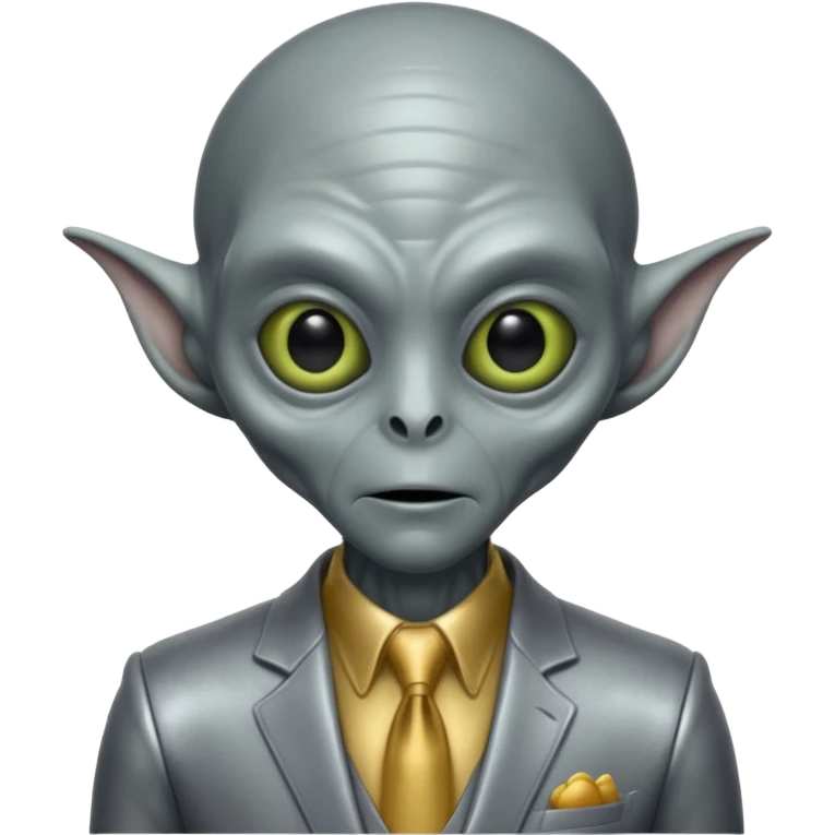 an old alien with suit emoji