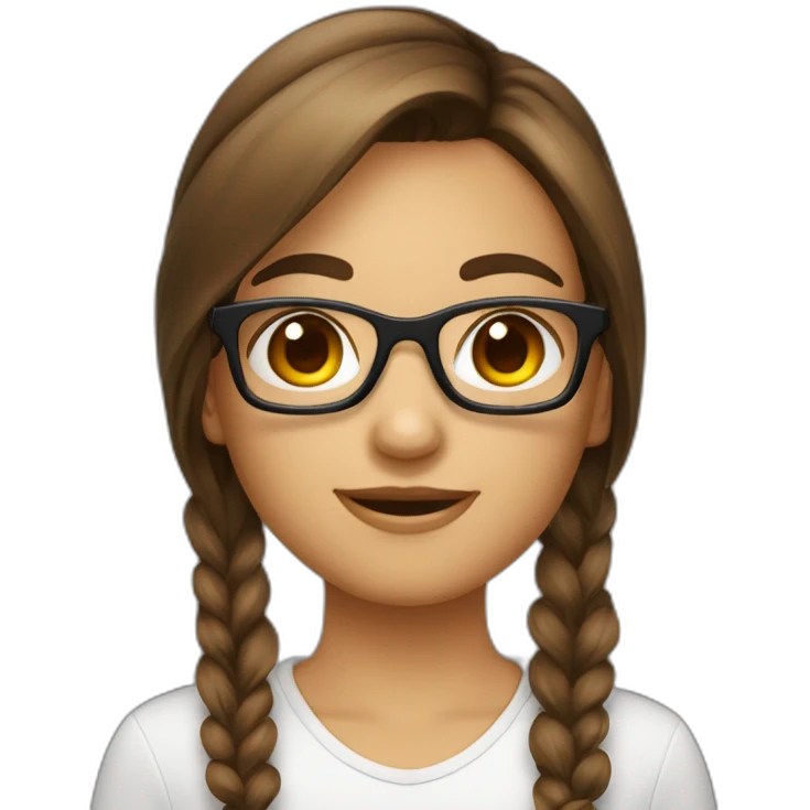 Fille a lunettes cheveux bruns au carré emoji