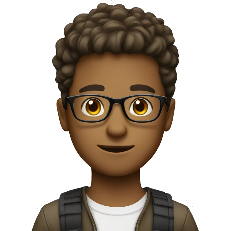 boys with glasses by tree emoji