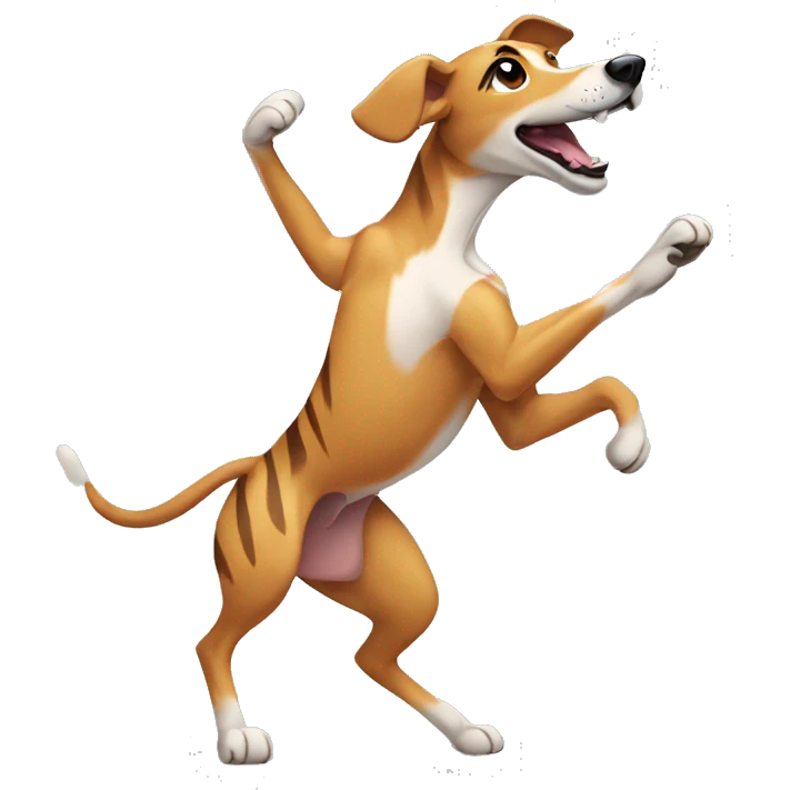 Fawn tiger greyhound dancing emoji