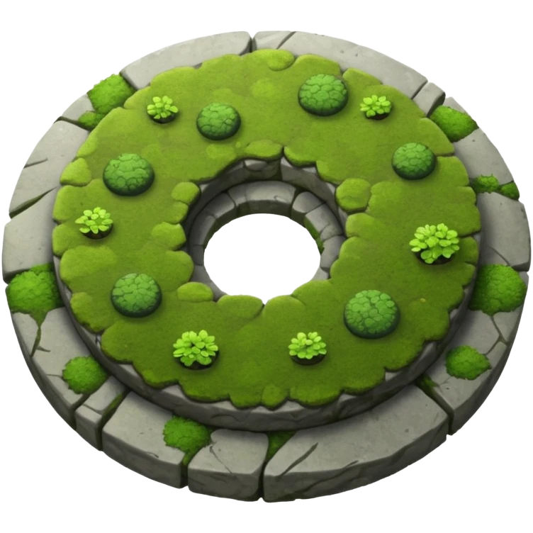 stepping stone with moss, top-down view emoji