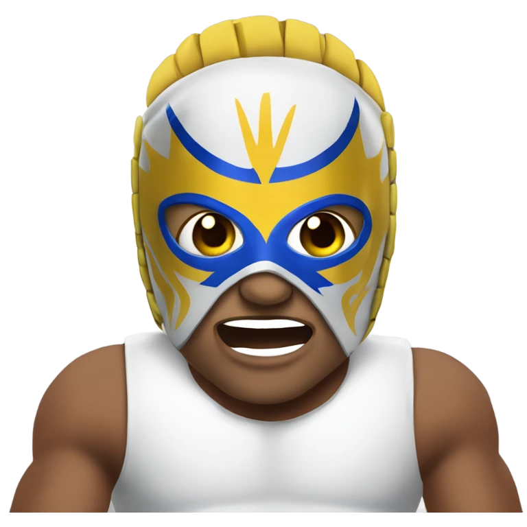 mascara de lucha libre blanca con aleta superior emoji