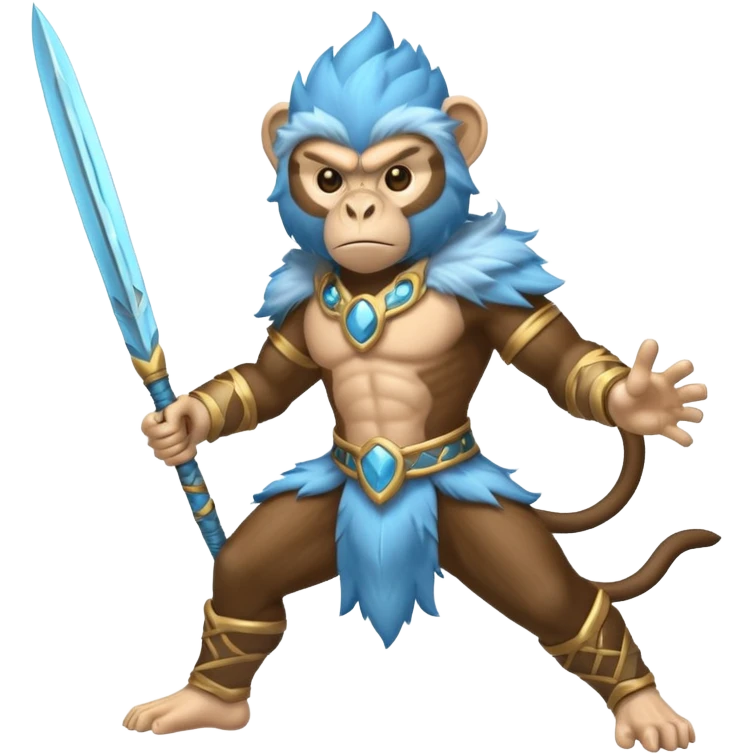 air elemental monkey warior with light blue fur emoji