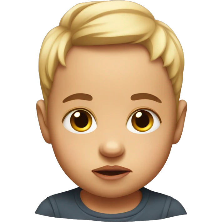 Baby doing serious face emoji