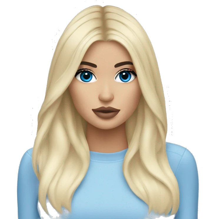 blonde kylie jenner with blue eyes emoji