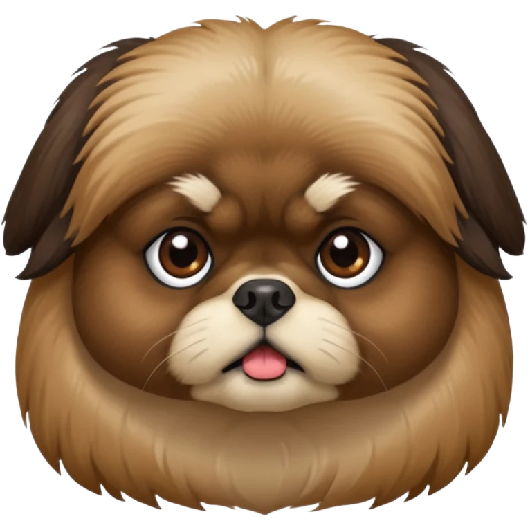 pekingese dog head kinda dark pekingese emoji