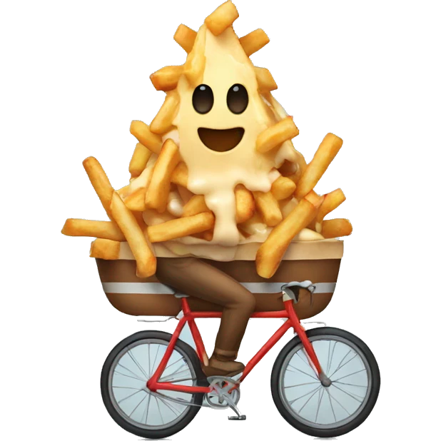 Poutine sur un velo emoji