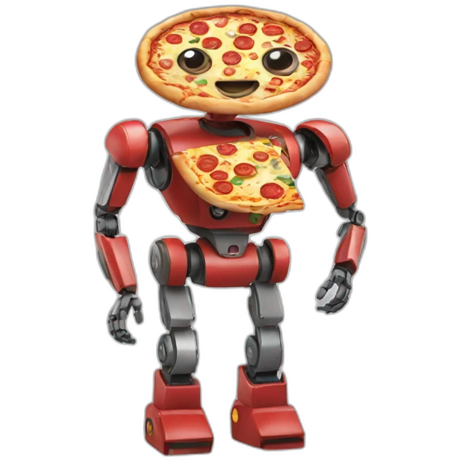 robot with pizza emoji