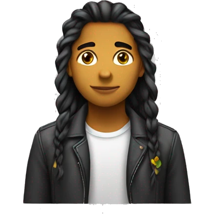 Adolescent colombien avec des tresses emoji