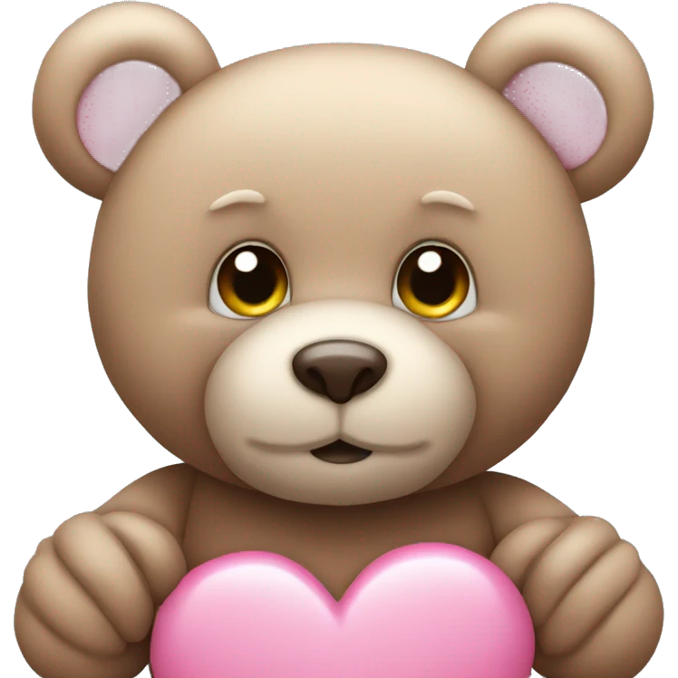 teddy bear with pink hearts emoji