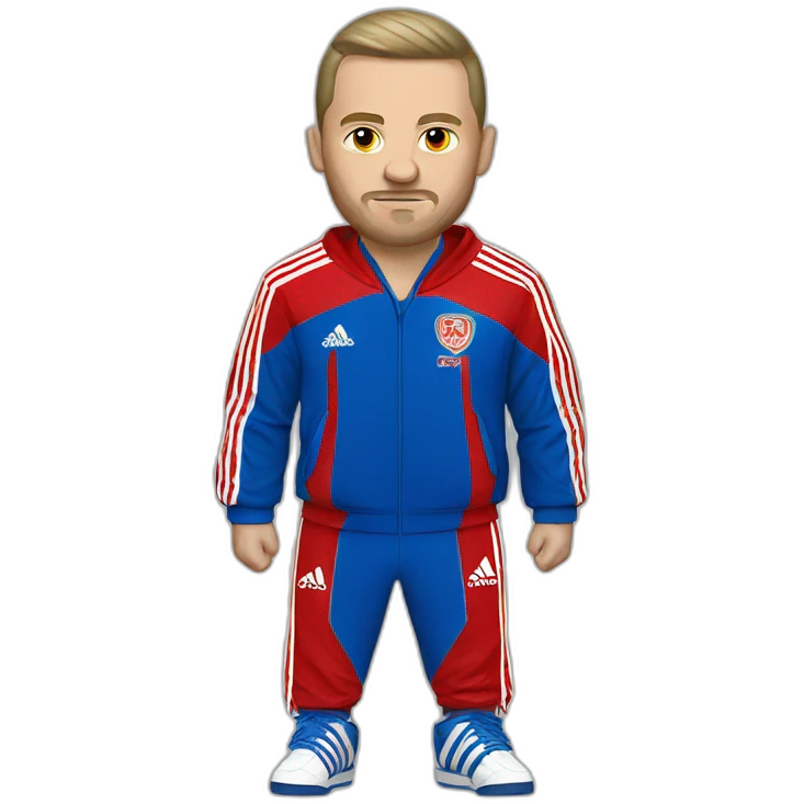 Russian hooligan in adidas suit emoji