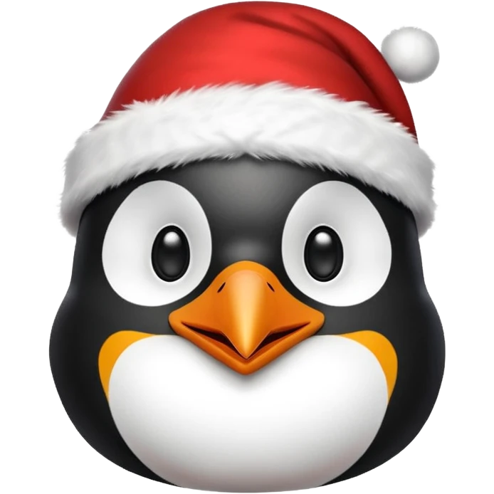 Christmas penguin face emoji