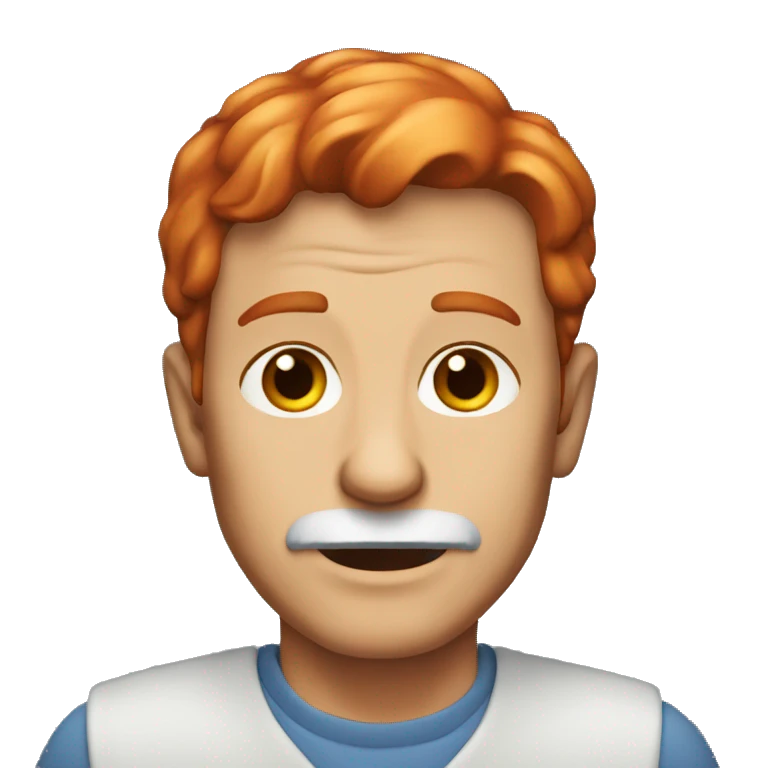 70 years old man with red hair emoji