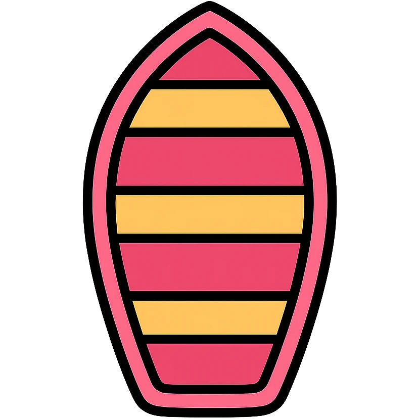 classic pink wooden rowing boat emoji