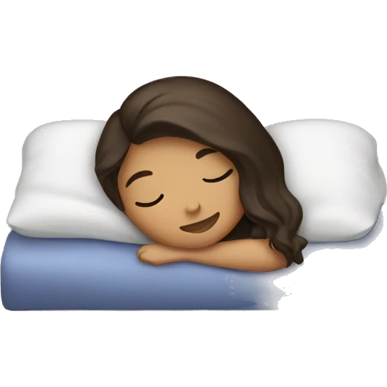 Brunette girl sleeping emoji