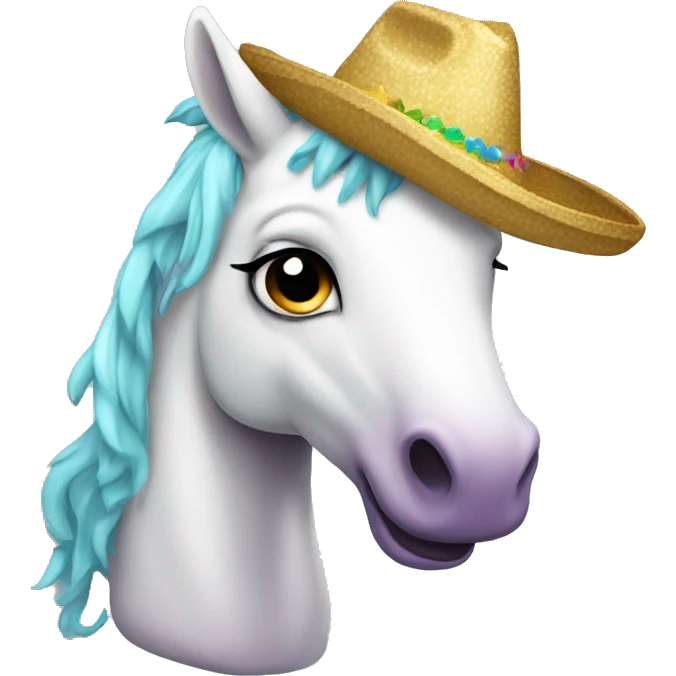 Unicornio con sombrero emoji