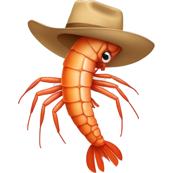 Shrimp wearing cowboy hat emoji