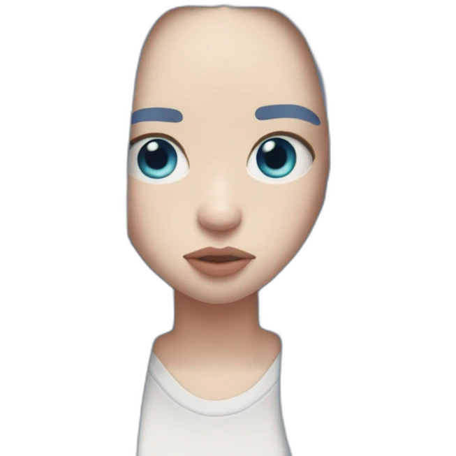 Billie eilish chanteuse cheveux bleu yeux bleu emoji