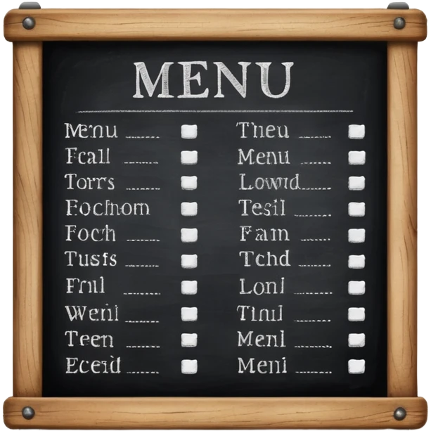 Menu board emoji