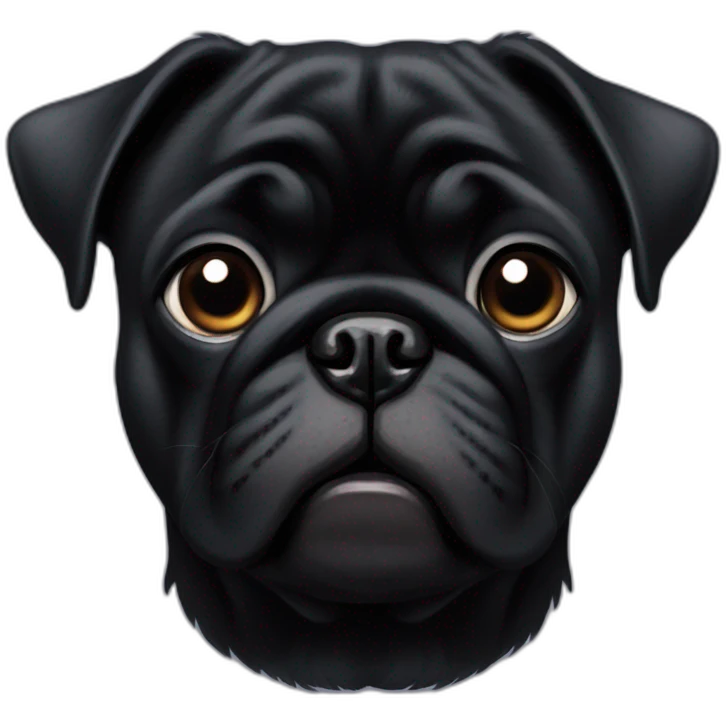 Black pug face emoji