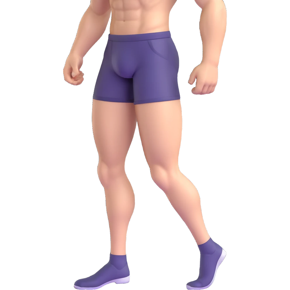 muscular leg of young white man, focus on leg emoji