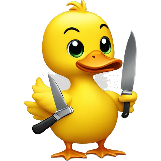 yellow duck holding a knife  emoji