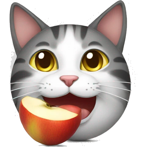 cat eat a apple emoji
