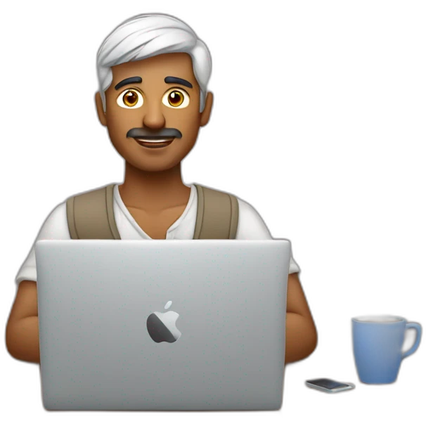 Indian man working on a macOS laptop emoji