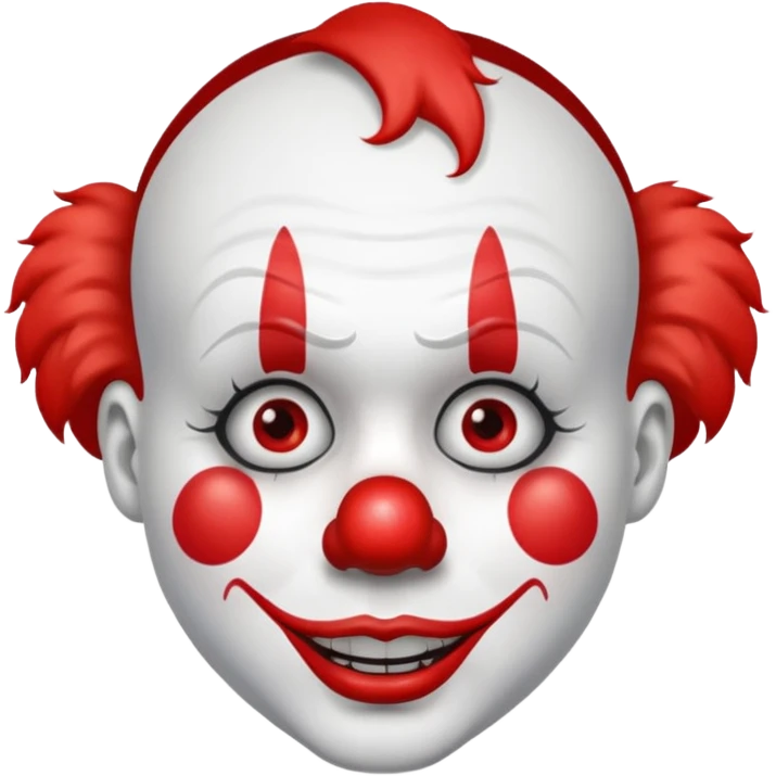 ["Clown with white face paint and red nose, single teardrop."] emoji